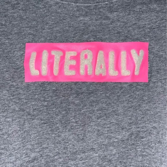 Mossimo "Literally" Midriff Sweatshirt, Medium, Like New! - Picture 2 of 8